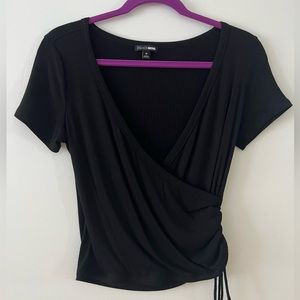Fashion Nova black wrap top